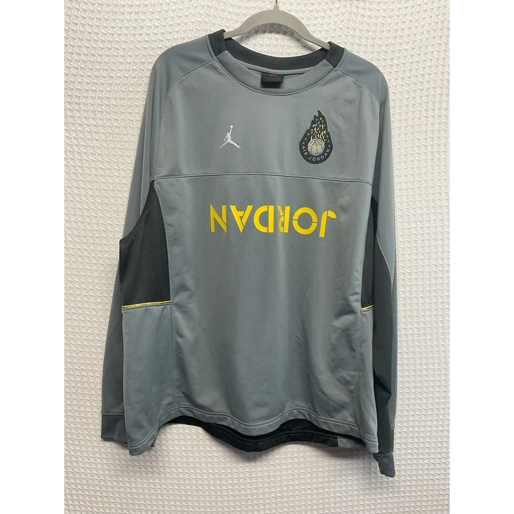 Nike Air Jordan Legacy AJ4 Long Sleeve Pullover Shirt‎ CJ9081 065 Men's 2XL Gray